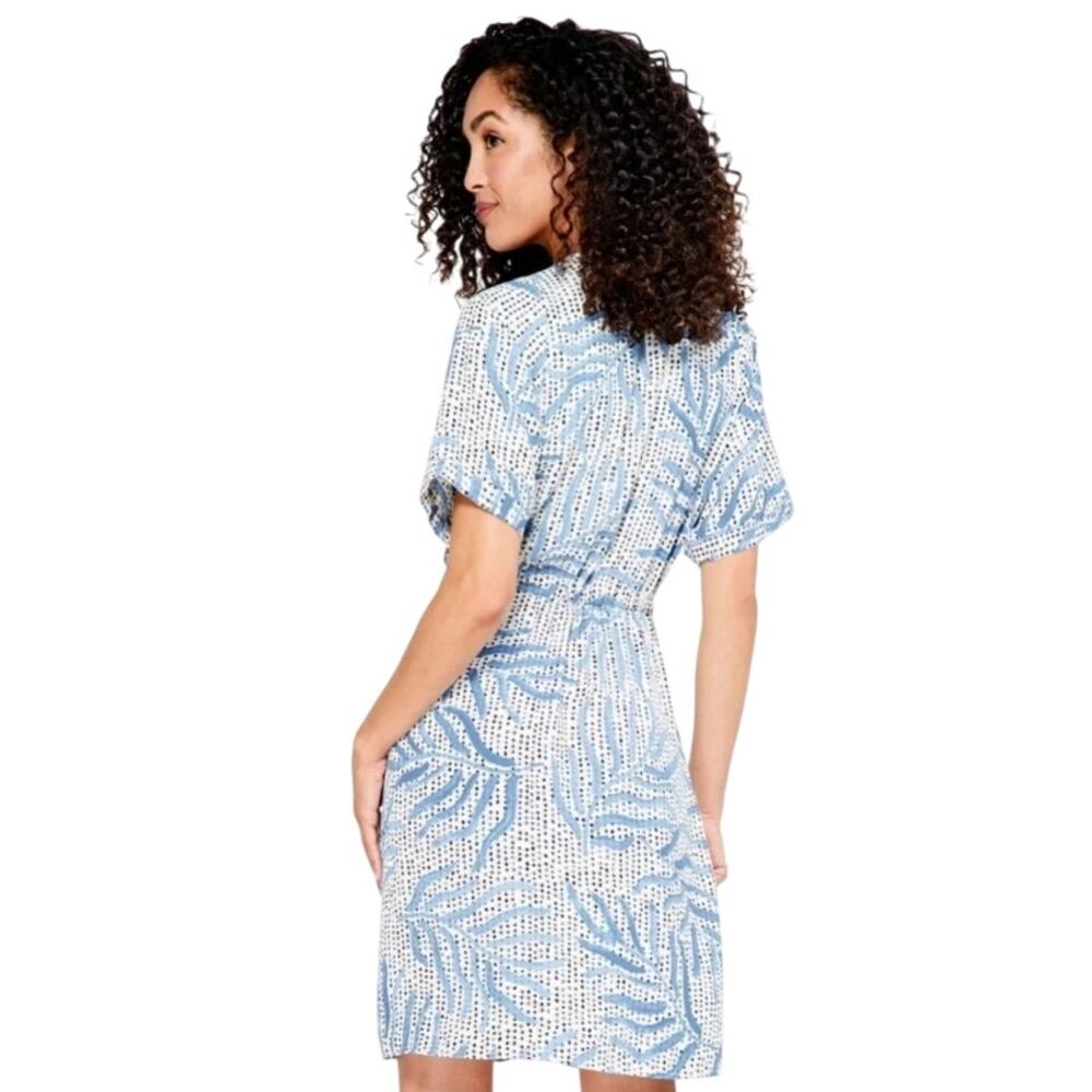 NIC+ZOE NWT Blue Palm Dot Fit & Flare Dress, Size XS - Picture 4 of 13